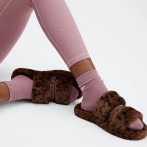 Fabletics "Snug Strap Slipper" Leopard Print Size 8